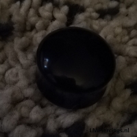 22 mm Double-flared plug zwart agate