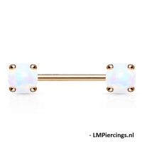 Tepelpiercing Opal Rose gold plated