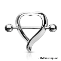Tepelpiercing hart shaped